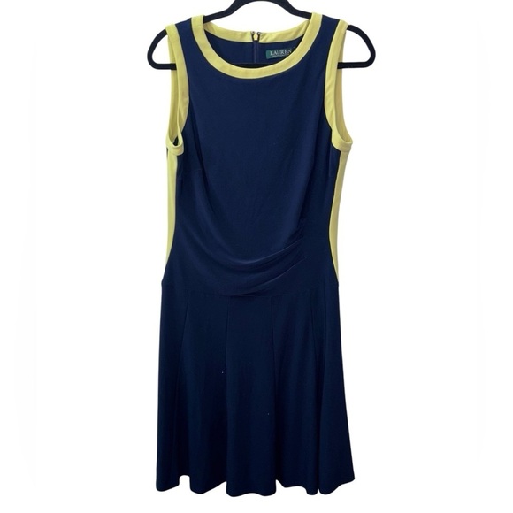 Lauren Ralph Lauren Dresses & Skirts - Lauren Ralph Lauren Navy and Yellow Midi Dress